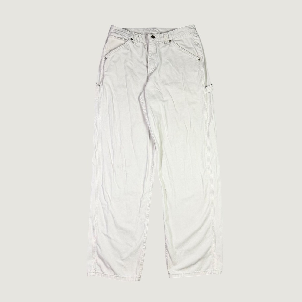 Lee Dungarees Mens Carpenter Pants Off White Utility Workwear 33x31 Relaxed Fit